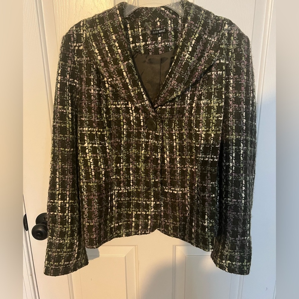 Chic Women's 600 West Women Tweed Wool Blend Blazer